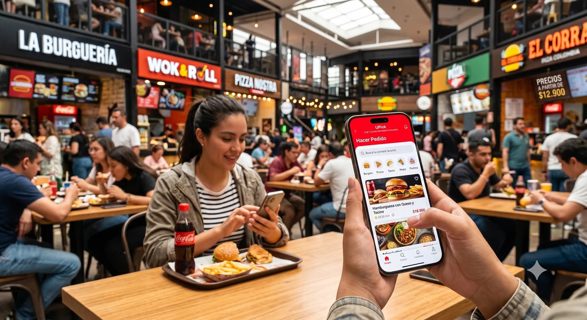 Pide comida en plazoletas sin filas usando UPick